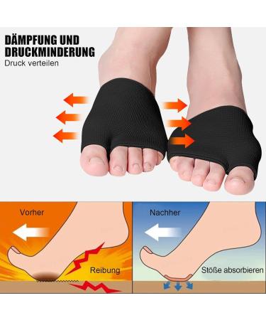 Zakasa Bale Cushion: XL Gel Silicone Forefoot & Midfoot Pads for Men & Women - Soft Black Foot Cushions (1 Pair) - Buy Online on GoSupps.com
