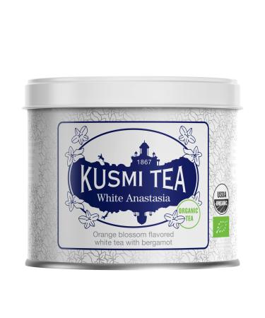 Kusmi tea - tea white anastasia organic - white tea with bergamot orange blossoms and lemon taste - 90 g metal can white anastasia 100g - Buy Online on GoSupps.com