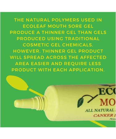 ECOLEAF Natural Mouth Sore Liquid Gel | Symptomatic Relief for Canker Sores, Cold Sores & Gum Irritations | Made in the USA with Organic Plant Extracts | Soothes Pain, Itching & Burning | 0.34 oz - Buy Online on GoSupps.com