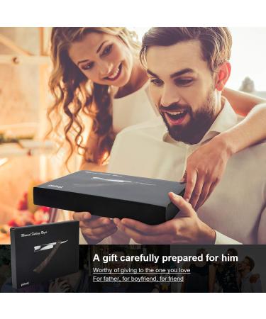 Peinat Straight Razor Kit - Wooden Cutthroat Razor for Men, Stainless Steel with Leather Canvas Strap - Vintage 3 Piece Set - Buy Online on GoSupps.com