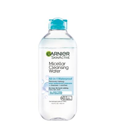 Garnier SkinActive Micellar Water For Waterproof Makeup, Facial Cleanser & Makeup Remover, 13.5 fl. oz, 1 count (Packaging May Vary) 13.5 Fl Oz (Pack of 1) 1 Count