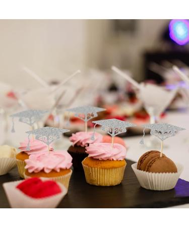 24 PCS 2024 Graduation Cupcake Topper Glitter Class of 2024 Grad Cap Congrats Grad Cupcake Picks for 2024 Graduation Theme Party Cake Decorations Silver - Buy Online on GoSupps.com