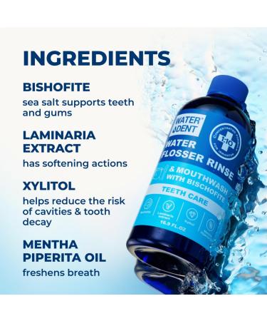 Concentrated Water flosser Rinse & Mouthwash | Add to Oral irrigator | Mint Flavor | When dilluted 186 fl.oz | Alcohol and Fluoride Free. Made in USA | Pack of 1 16.9 fl.oz WATER DENT Mint 16.9 Fl Oz (Pack of 1) - Buy Online on GoSupps.com