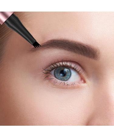 Liquid Eyebrow Pencil - Water & Sweat Resistant Four Forks Design for Natural Brows (Black) | International Shipping - Buy Online on GoSupps.com