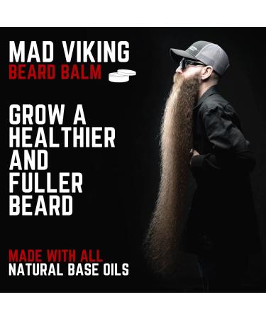 Mad Viking Beard Co. - All Natural Beard Care for Men | Handmade Cruelty-Free Medium to Heavy Hold | Odin s R k 2oz | Made in USA - Buy Online on GoSupps.com