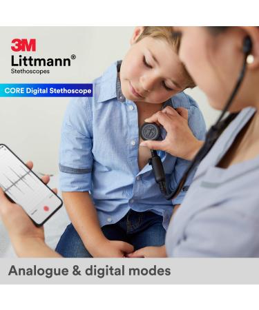 3M Littmann CORE Digital Stethoscope Black 69 cm 8490 - Single Black Chestpiece - Buy Online on GoSupps.com