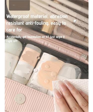 Waterproof double-layer makeup bag travel toiletry organizer with transparent window for women (Black) - Buy Online on GoSupps.com