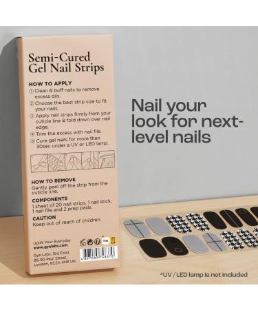 Gya Labs Nail Stickers - Semi Cured Gel Nail Strips (20 Pcs) for Women - Long Lasting Stick on Nails for Nail Art Kit - Monotone Design | Nail Art Stickers - Buy Online on GoSupps.com