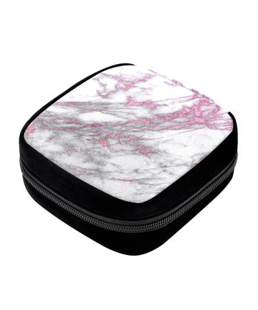 GIAPB Period Bag Sanitary Napkin Storage Bag Pad Holder for Period Makeup Pouch Red and White Marble Color3381