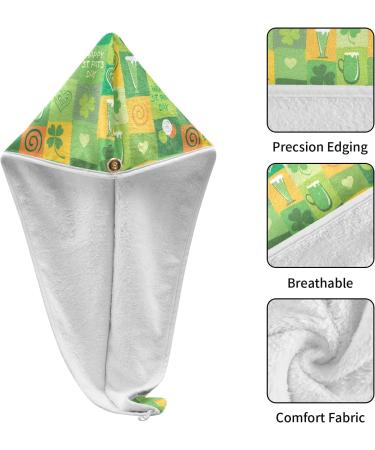 St Patrick's Day Microfiber Hair Towel - Quick Dry for Curly & Thick Hair (2 Pack 9.5 x 24) - Buy Online on GoSupps.com
