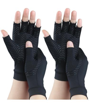 SHIFANQI 2 Pairs Copper Arthritis Compression Gloves for Women Men  Fingerless Glove for Carpal Tunnel  Hand Pain Relief Medium Open Finger - Buy Online on GoSupps.com