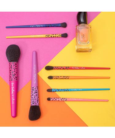 SHE HAS 8-Piece Colorful Makeup Brush Set for Beginners - Premium Synthetic Brushes for Face, Powder, Blush, Contour, Concealer, Eyeshadow - Leopard Print Design - Buy Online on GoSupps.com
