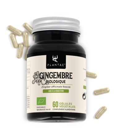 Ecological Ginger * Plantae * 60 Vegetable Capsules * 1.5% Gingerols & Sogaols * Digestion + Immune System + Cardiovascular Health + Dizziness