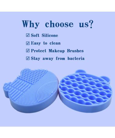 Buy Makeup Brush Cleaning Mat & Drying Stand - Clean Brushes Instantly | Perfect Valentine's Day Gift (Blue - Buy Online on GoSupps.com