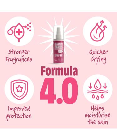 Salt of the Earth Refillable Natural Deodorant Spray 100% Natural Origin Ingredients - Vegan Long Lasting Protection Suitable For Women Men & Kids - 100ml (Sweet Strawberry) Sweet Strawberry 100 ml (Pack of 1) - Buy Online on GoSupps.com