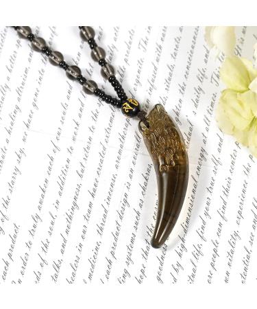 Soulnioi Tiger's Eye Bridge Bracelet & Vintage Obsidian Wolf Tooth Necklace Set - Buy Online on GoSupps.com