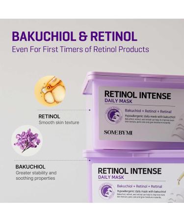SOME BY MI Retinol Intense Daily Mask - 30 Sheets | Vegan Korean Face Mask for Glass Skin Elasticity & Anti-Aging - Buy Online on GoSupps.com