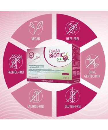 Omni Biotic SR-9 with B-Vitamins - 28 Portions (84g) | 9 Bacterial Strains | 15 Billion Probiotics Daily | Vegan Gluten-Free & Lactose-Free Powder for Daily Use - Buy Online on GoSupps.com