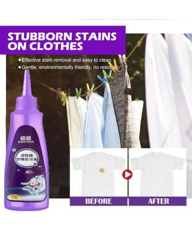 Active Enzyme Clothing Stain Remover Garment Stubborn Stain Cleaner Oil Remover Stain Remover For Clothes Clothes Oil Stain Remover Liquid Detergent for Most Types of Clothes (2pcs) - Buy Online on GoSupps.com