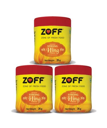 Zoff Asafetida (Hing) Ground 3oz | 75g | Pack of 3 x 25g | All Natural | Vegan | Asafoetida Indian Spice