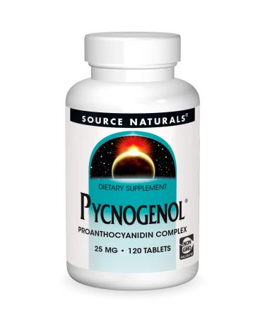 Source Naturals Pycnogenol 25 mg Proanthocyanidin Complex - 120 Tablets 120 Count (Pack of 1) - Buy Online on GoSupps.com