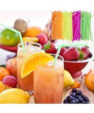 100Pcs Fluorescent Plastic Straws Bendable Disposable Straws Mixed-Color Canned Drinks Beverage Drinking Straws Party Supplies - Buy Online on GoSupps.com
