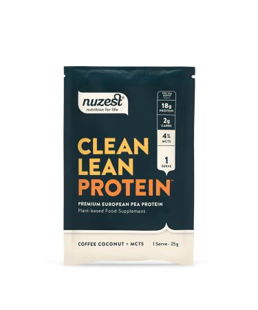 Nuzest - Clean Lean Protein - Coffee & Coconut - Vegan Protein Powder - Complete Amino Acid Profile - Plant-Based Workout & Recovery Fuel - All Natural Food Supplement - 25g Sachet (1 Serving) Coffee Coconut + MCT's 25g