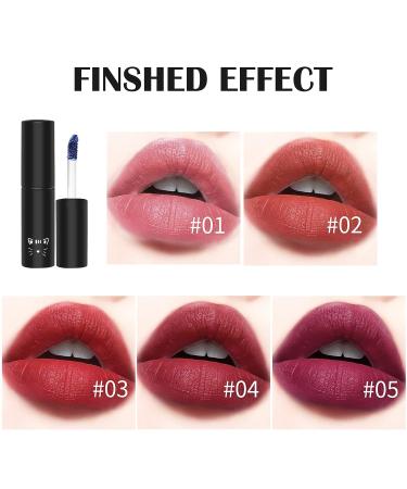 DAGEDA Lip Stain Set | Peel Off Lip Tint Tattoo | Waterproof Liquid Lipstick | Includes 3ML Empty Spray Bottle | Non-Stick Cup | Lip Makeup for Women Girls | Reddish Brown + Cherry - Buy Online on GoSupps.com