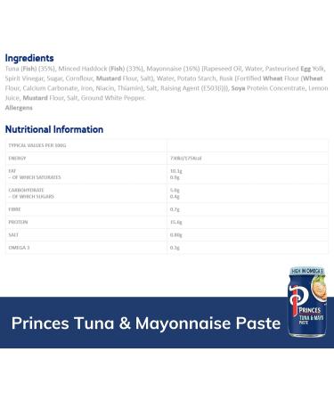 Sandwich Spread Bundle includes Princes Sardine and Tomato Paste 75g x3 Tuna and Mayonnaise 75g x3 - Pack of 6 Mixed Bundle High in Omega 3 with Wooden Spreader - Buy Online on GoSupps.com