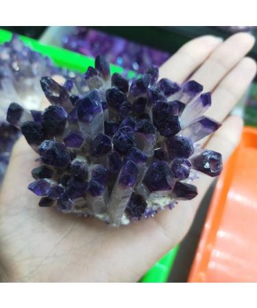Natural Crystal Rough Natural Crystals and Stones 1pcs 400-500g Natural Amethyst Cluster raw Stones geode Reiki Quartz Crystal Minerals Gemstone Remove Negative for Decoration