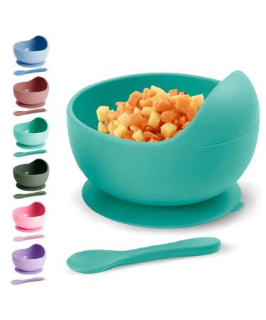 Xabono Baby Plates with Suction BPA Free Suction Plate Easy to Wash Suction Bowls for Baby and Silicone Baby Spoon Ejoyable Desing Baby Bowls First Food Baby Suction Plate Bowl (Mint) (SBBUK2022) - Buy Online on GoSupps.com