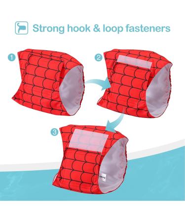 Avont Male Reusable Dog Diapers - 3 Piece Washable Belly Bands for Incontinence | Eco-Friendly XS (22-29cm) - Flag/Star/Spider-Man Design - Buy Online on GoSupps.com