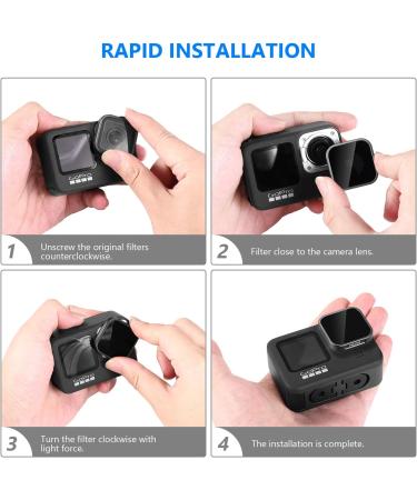 NEEWER 4 Pack ND Filter Kit for GoPro Hero 11/10/9 - ND4/ND8/ND16/ND32 Lens Filters with HD Glass - Buy Online on GoSupps.com