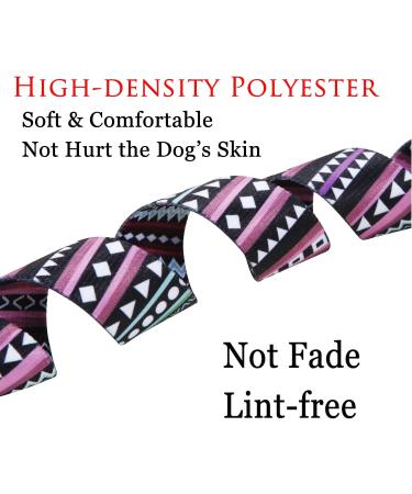 Mihqy Bohemian Purple Dog Collar - Adjustable Soft & Comfortable for Small Medium Large Dogs (XS: 20-30 cm Neck) - Floral & Geometric Design - Buy Online on GoSupps.com