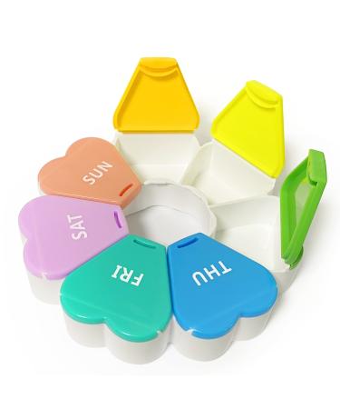Pill Organizer Weekly - Pill Box 7 Day - Medication Reminder Moisture Proof & Lightproof Pill Case - Portable Travel Pill Container for Vitamins/Fish Oil 1 Pack