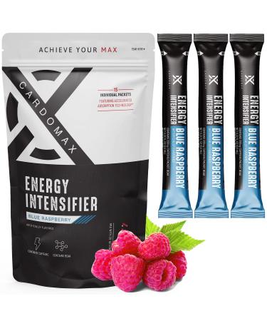 Energy Intensifier - Liquid Energy Boosting Water Flavoring with 200mg Caffeine BCAA 100% Vitamin B12 B6 B3 Keto-Friendly Vegan Sugar-Free No Calories (Blue Raspberry Flavor)