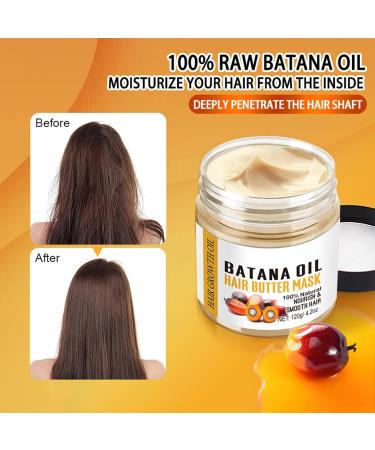 Batana Hair Mask - Batana Oil Hair Mask - 100% Natural - Repair Damaged Hair Nourishes Thin Hair Scalp Skin and Loss Hair Growth Fir for All Hair Types - 50ml - Buy Online on GoSupps.com