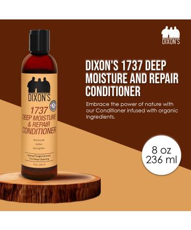 Dixon's 1737 Deep Moisture Conditioner - Organic Hair Repair & Revitalizer for Dry Damaged Hair - 8oz - Buy Online on GoSupps.com
