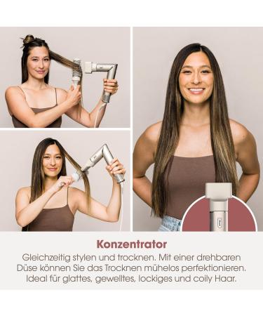 Shark FlexStyle HD424SLEU 3-in-1 Air Styler & Hair Dryer with Auto Wrap Curling Attachment and Oval Brush - No Heat Damage - Champagne Stone - Buy Online on GoSupps.com