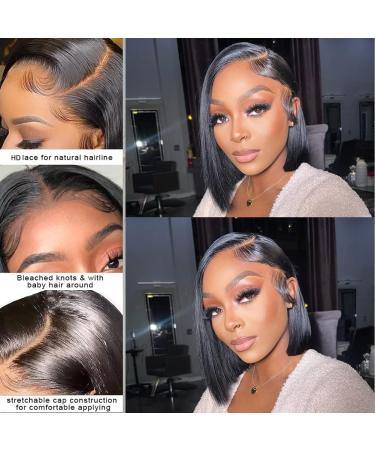 UCUVIC 13x4 HD Lace Front Bob Wig Human Hair for Black Women | Ailwelia Glueless Short Side Part BOB Wig 10 Inch - Pre Plucked, 180% Density - Buy Online on GoSupps.com