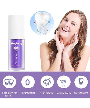 V34 Whitening Toothpaste - Colour Corrector for Brighter Teeth, Stain Removal and Yellowing Reduction - Buy Online on GoSupps.com