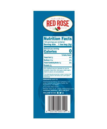 Red Rose Teas Black Tea - 600 Tea Bags (6 Boxes) | Original Black Flavor - Buy Online on GoSupps.com