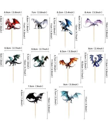 30-Piece Dragon Theme Cupcake Toppers - Mythical Cake Decorations for Weddings & Birthday Parties - Buy Online on GoSupps.com