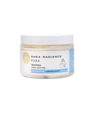 Shea Radiance Whipped Shea Butter w/ Colloidal Oatmeal - Blended w/ Skin-Soothing Oatmeal & Moisturizing Rice Bran Oil | Unscented (7oz) Unscented  7 Ounce