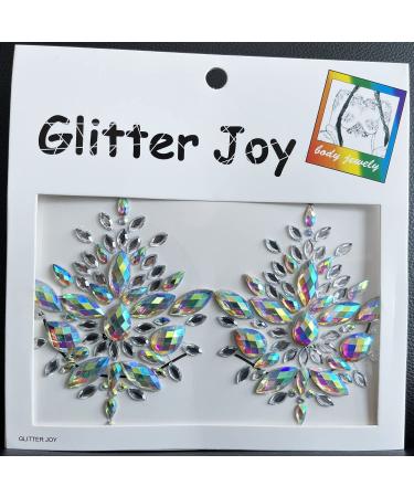 Kotbs Body Jewels Rhinestone Sticker 2-Sheet Mermaid Chest Gems and Breast Pasties Set - Halloween Festival Rave Party Body Art Gems - Buy Online on GoSupps.com