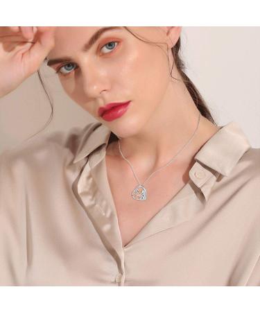 Chenghong 925 Sterling Silver Dog Pendant Necklace with Crystals - Perfect Gift for Dog Lovers | Rose Gold Dog Jewelry for Women - Buy Online on GoSupps.com