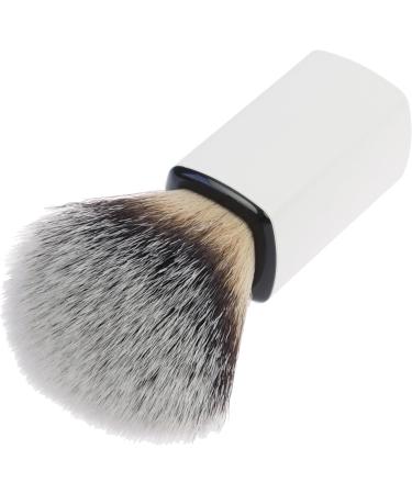 Premium Synthetic Hair Shaving Brush with White Plastic Handle - 10cm Height 21mm Ring | International Shipping Available - Buy Online on GoSupps.com