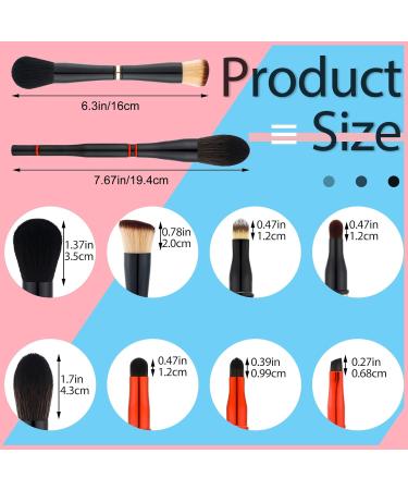 Zubebe 2 Pcs 4 in 1 Makeup Brush Set - Contouring Foundation Blush & Eyeshadow Brushes | Travel-Friendly Double-Ended Design for Liquid & Cream Makeup - Buy Online on GoSupps.com
