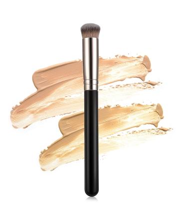 WLLHYF Concealer Brush Foundation Brush, Eye Mini Angled Flat Top Kabuki Nose Contour Brush, Liquid Blending Mineral Powder Makeup Tools (14 x 145mm, Long) Style A