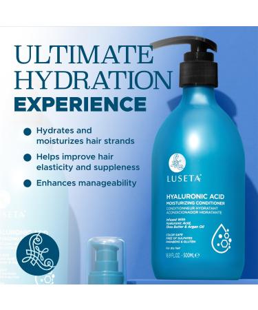 Luseta Hyaluronic Acid Moisturizing Conditioner for Dry & Damaged Hair | Sulfate-Free Paraben-Free | Infused with Avocado Argan Oil & Shea Butter - 33.8oz - Buy Online on GoSupps.com